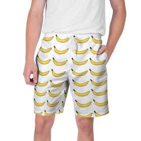 Мужские шорты 3D с принтом Крупный Банановый рай в Кировске,  полиэстер 100% | прямой крой, два кармана без застежек по бокам. Мягкая трикотажная резинка на поясе, внутри которой широкие завязки. Длина чуть выше колен | fyfy | fyfys | hfq | банановыйрай | бананы | рай