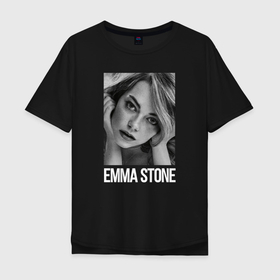 Мужская футболка хлопок Oversize с принтом Эмма Стоун в Курске, 100% хлопок | свободный крой, круглый ворот, “спинка” длиннее передней части | emma stone | актриса | америка | аризона | звезда | популярность | рыжая | скоттсдейл | сша | эмма стоун