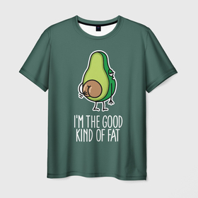 Мужская футболка 3D с принтом Im the good rind of eat в Петрозаводске, 100% полиэфир | прямой крой, круглый вырез горловины, длина до линии бедер | avocado | cartoon | fruit | im the good rind of eat | naked | nut | авокадо | мультяшный | орех | фрукт | я хорошо ем
