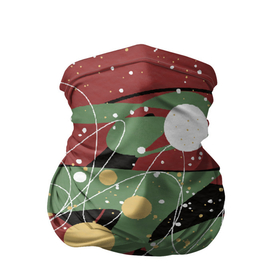 Бандана-труба 3D с принтом Новогодняя композиция в Кировске, 100% полиэстер, ткань с особыми свойствами — Activecool | плотность 150‒180 г/м2; хорошо тянется, но сохраняет форму | абстракция | новогодние украшения | новый год | праздник | узоры