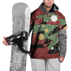 Накидка на куртку 3D с принтом Новогодняя композиция в Кировске, 100% полиэстер |  | абстракция | новогодние украшения | новый год | праздник | узоры