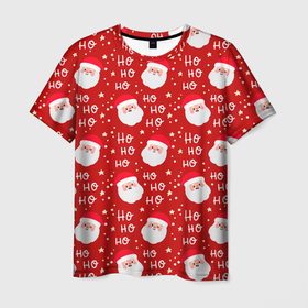 Мужская футболка 3D с принтом САНТА КЛАУС | НОВЫЙ ГОД в Курске, 100% полиэфир | прямой крой, круглый вырез горловины, длина до линии бедер | 2022 | christmas | new year | елка | новый год | рождество