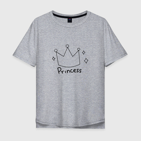 Мужская футболка хлопок Oversize с принтом Корона принцессы , 100% хлопок | свободный крой, круглый ворот, “спинка” длиннее передней части | Тематика изображения на принте: корона | леди | любовь | маленькая | подарок