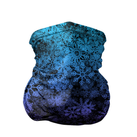 Бандана-труба 3D с принтом КРАСИВЫЕ СНЕЖИНКИ ГРАДИЕНТ в Новосибирске, 100% полиэстер, ткань с особыми свойствами — Activecool | плотность 150‒180 г/м2; хорошо тянется, но сохраняет форму | градиент | зима | новогодний | новый год | снег | снежинки