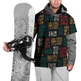 Накидка на куртку 3D с принтом Индейский узор в Новосибирске, 100% полиэстер |  | графика | индеец | паттерн | тотем | узор