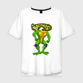 Мужская футболка хлопок Oversize с принтом Battletoads Боевые жабы Рэш , 100% хлопок | свободный крой, круглый ворот, “спинка” длиннее передней части | battle toads | battletoads | frog | rash | toad | батл тодс | батлтоадс | батлтодс | боевые жабы | жаба | лягушка | реш | рэш