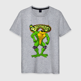 Мужская футболка хлопок с принтом Battletoads Боевые жабы Рэш в Санкт-Петербурге, 100% хлопок | прямой крой, круглый вырез горловины, длина до линии бедер, слегка спущенное плечо. | battle toads | battletoads | frog | rash | toad | батл тодс | батлтоадс | батлтодс | боевые жабы | жаба | лягушка | реш | рэш