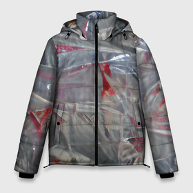 Мужская зимняя куртка 3D с принтом Кровавая пленка в Екатеринбурге, верх — 100% полиэстер; подкладка — 100% полиэстер; утеплитель — 100% полиэстер | длина ниже бедра, свободный силуэт Оверсайз. Есть воротник-стойка, отстегивающийся капюшон и ветрозащитная планка. 

Боковые карманы с листочкой на кнопках и внутренний карман на молнии. | dexter | halloween | декстер | косплей | костюм | кровь | пленка | хелоуин
