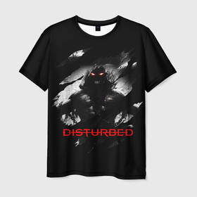 Мужская футболка 3D с принтом DISTURBED THE GUY   ЛИЦО ДЕМОНА в Курске, 100% полиэфир | прямой крой, круглый вырез горловины, длина до линии бедер | disturbed | heavy metal | monster | rock | the guy | группы | демон | дистурбед | дистурбэд | метал | монстр | рок
