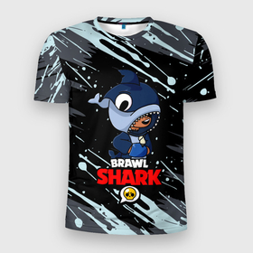 Мужская футболка 3D Slim с принтом BRAWL STARS SHARK БРЫЗГИ КРАСОК. в Екатеринбурге, 100% полиэстер с улучшенными характеристиками | приталенный силуэт, круглая горловина, широкие плечи, сужается к линии бедра | 8bit | brawl stars | colette | crow | gale | leon | max | mecha | mecha crow | mrp | sally leon | shark | squeak | tara | virus 8bit | werewolf leon | акула | берли | бравл старс | ворон | коллет | макс | оборотень | сквик