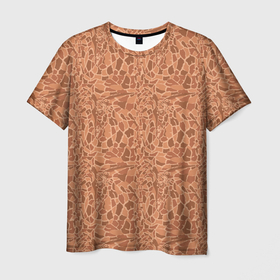 Мужская футболка 3D с принтом Жирафы на фоне пятен в Тюмени, 100% полиэфир | прямой крой, круглый вырез горловины, длина до линии бедер | animals | safari | zoo | африка | дикая природа | животные | жираф | звери | зоопарк | кожа жирафа | саванна | сафари