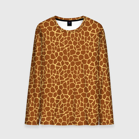 Мужской лонгслив 3D с принтом Шкура Жирафа (Giraffe) в Тюмени, 100% полиэстер | длинные рукава, круглый вырез горловины, полуприлегающий силуэт | animals | giraffe | safari | zoo | африка | дикая природа | животные | жираф | звери | зоопарк | кожа жирафа | мода | саванна | сафари
