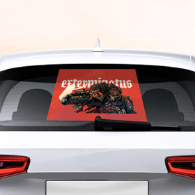 Наклейка на авто - для заднего стекла с принтом Экстерминатус в Курске, ПВХ | Точные размеры наклейки зависят от выбранного изображения (ширина не больше 75 мм, высота не больше 45 мм) | Тематика изображения на принте: 