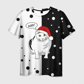 Мужская футболка 3D с принтом КОТ БЕРНАРД | МЯУ в Новосибирске, 100% полиэфир | прямой крой, круглый вырез горловины, длина до линии бедер | bender | cat | meme | memes | meow | бендер | кот | кошка | любимому | мем | мемы | мяй | нг | новый год | подарок | прикол | толстый | хочу