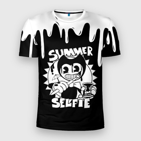 Мужская футболка 3D Slim с принтом SUMMER SELFIE | BENDY AND THE INK MACHINE в Белгороде, 100% полиэстер с улучшенными характеристиками | приталенный силуэт, круглая горловина, широкие плечи, сужается к линии бедра | bendy | bendy and the ink machine | summer selfie | бенди | бенди и чернильная машина | большие чудеса | взлёты и падения | движущиеся картинки | последняя бобина | старая песня