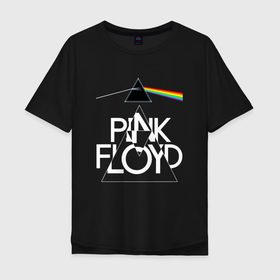 Мужская футболка хлопок Oversize с принтом PINK FLOYD LOGO  ПИНК ФЛОЙД в Санкт-Петербурге, 100% хлопок | свободный крой, круглый ворот, “спинка” длиннее передней части | pink floyd | артрок | группа | музыка | пинк флойд | прогрессивный рок | протопрог | психоделический рок | рок | рок группа | спейсрок | эйсидрок | экспериментальный рок