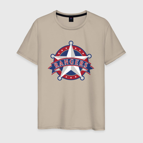 Мужская футболка хлопок с принтом Texas Rangers  baseball team в Курске, 100% хлопок | прямой крой, круглый вырез горловины, длина до линии бедер, слегка спущенное плечо. | baseball | rangers | star | team | texas | usa | бейсбол | звезда | рэйнджер | сша | техас