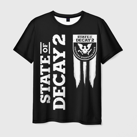 Мужская футболка 3D с принтом State of Decay black logo в Курске, 100% полиэфир | прямой крой, круглый вырез горловины, длина до линии бедер | 
