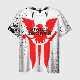 Мужская футболка 3D с принтом State of Decay (Кровь) в Кировске, 100% полиэфир | прямой крой, круглый вырез горловины, длина до линии бедер | game | state of decay | zombie | зомби | игра