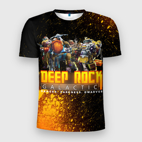 Мужская футболка 3D Slim с принтом Deep Rock Galactic (Герои) в Петрозаводске, 100% полиэстер с улучшенными характеристиками | приталенный силуэт, круглая горловина, широкие плечи, сужается к линии бедра | deep rock | deep rock galactic | galactic | rock | игра