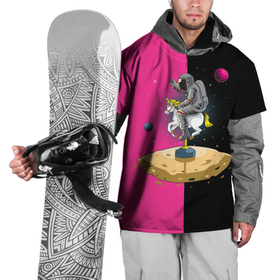 Накидка на куртку 3D с принтом Астронавт на аттракционе   Astronaut on the rides в Курске, 100% полиэстер |  | star | unicorn | астронавт | астрономия | галактика | единорог | звезды | земля | карусель | качели | космонавт | космос | луна | марс | планета | скафандр