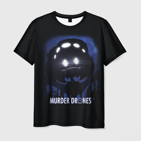 Мужская футболка 3D с принтом MURDER DRONES   ДРОНЫ УБИЙЦЫ   Serial Designation V в Белгороде, 100% полиэфир | прямой крой, круглый вырез горловины, длина до линии бедер | liam vickers | murder drones | murder drones pilot | murder drones v | pilot | мультфильм