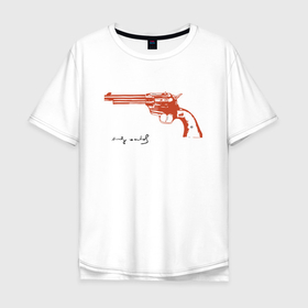Мужская футболка хлопок Oversize с принтом Andy Warhol revolver , 100% хлопок | свободный крой, круглый ворот, “спинка” длиннее передней части | andy warhol | art | celebrity | revolver | знаменитость | искусство | револьвер | энди уорхол