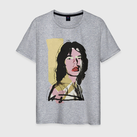 Мужская футболка хлопок с принтом Andy Warhol   Mick Jagger pop art , 100% хлопок | прямой крой, круглый вырез горловины, длина до линии бедер, слегка спущенное плечо. | andy warhol | celebrity | mick jagger | rolling stones | sketch | знаменитость | мик джаггер | ролинг стоунз | энди уорхол | эскиз