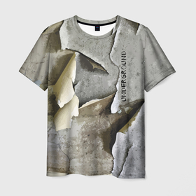 Мужская футболка 3D с принтом Underground 2057 в Кировске, 100% полиэфир | прямой крой, круглый вырез горловины, длина до линии бедер | art | hype | plaster | texture | underground | vanguard | авангард | искусство | текстура | хайп | штукатурка