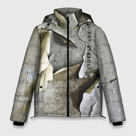 Мужская зимняя куртка 3D с принтом Underground 2057 в Петрозаводске, верх — 100% полиэстер; подкладка — 100% полиэстер; утеплитель — 100% полиэстер | длина ниже бедра, свободный силуэт Оверсайз. Есть воротник-стойка, отстегивающийся капюшон и ветрозащитная планка. 

Боковые карманы с листочкой на кнопках и внутренний карман на молнии. | art | hype | plaster | texture | underground | vanguard | авангард | искусство | текстура | хайп | штукатурка