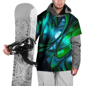 Накидка на куртку 3D с принтом Изумрудное настроение в Екатеринбурге, 100% полиэстер |  | Тематика изображения на принте: абстракция | дизайн | зеленый | изумрудный | кротовая нора | неизвестность | падение | тоннель | фантастика