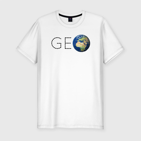 Мужская футболка хлопок Slim с принтом Geography в Новосибирске, 92% хлопок, 8% лайкра | приталенный силуэт, круглый вырез ворота, длина до линии бедра, короткий рукав | geography | география | земля | наука | планета | студентам
