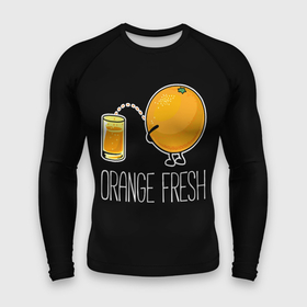 Мужской рашгард 3D с принтом Orange fresh  апельсиновый фрэш в Екатеринбурге,  |  | freshly squeezed | funny | joke | juice | orange | orange fresh | апельсин | апельсиновый фрэш | писает в стакан | прикол | свежевыжатый | сок | шутка