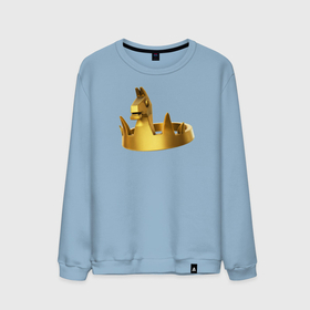 Мужской свитшот хлопок с принтом Королевская лама , 100% хлопок |  | epic games | games | животные | иллюстрация | корона | лама
