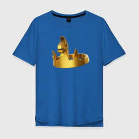 Мужская футболка хлопок Oversize с принтом Королевская лама в Екатеринбурге, 100% хлопок | свободный крой, круглый ворот, “спинка” длиннее передней части | epic games | games | животные | иллюстрация | корона | лама