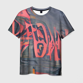 Мужская футболка 3D с принтом Надпись граффити в Петрозаводске, 100% полиэфир | прямой крой, круглый вырез горловины, длина до линии бедер | graffiti | grunge | гранж | граффити | депрессивный | красный | панк