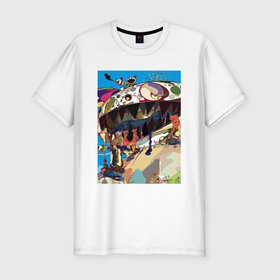 Мужская футболка хлопок Slim с принтом Takashi Murakami Go в Курске, 92% хлопок, 8% лайкра | приталенный силуэт, круглый вырез ворота, длина до линии бедра, короткий рукав | artist | colors | designer | japan | краски | палитра | скульптура | художник