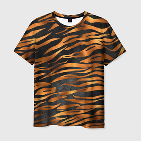 Мужская футболка 3D с принтом В шкуре тигра в Петрозаводске, 100% полиэфир | прямой крой, круглый вырез горловины, длина до линии бедер | 2022 | год тигра | новый год | новый год 2022 | символ года | тигр | тигренок | тигрица | тигры