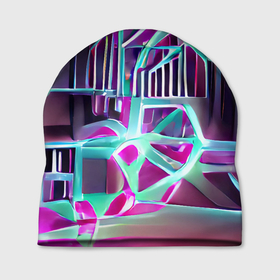 Шапка 3D с принтом Неоновая трубка , 100% полиэстер | универсальный размер, печать по всей поверхности изделия | неон | неоновый | розовый | светящийся | яркий