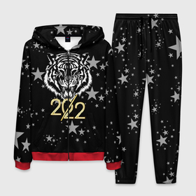 Мужской костюм 3D с принтом Символ года (тигр 2022 Ура Ура) в Екатеринбурге, 100% полиэстер | Манжеты и пояс оформлены тканевой резинкой, двухслойный капюшон со шнурком для регулировки, карманы спереди | 2022 | новый год | подарок | праздник | символ года | тигр
