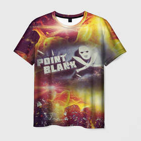 Мужская футболка 3D с принтом Point Blank | Black Fire , 100% полиэфир | прямой крой, круглый вырез горловины, длина до линии бедер | ncsoft | point blank разбитые стекла | zepetto | взрыв | патроны в огне | поинт бланк огонь