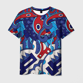 Мужская футболка 3D с принтом Щупальца   абстракция в Екатеринбурге, 100% полиэфир | прямой крой, круглый вырез горловины, длина до линии бедер | 3d | 3д | абстракция | осьминог | текстуры | щупальцы