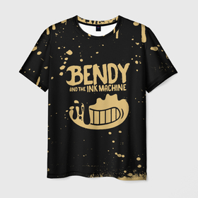 Мужская футболка 3D с принтом BENDY AND THE INK MACHINE БРЫЗГИ КРАСОК в Белгороде, 100% полиэфир | прямой крой, круглый вырез горловины, длина до линии бедер | bendy | bendy and the ink machine | colors | paints | бенди | бенди и чернильная машина | большие чудеса | брызги | брызги красок | взлёты и падения | движущиеся картинки | краски | последняя бобина | старая песня