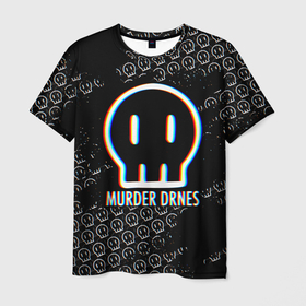 Мужская футболка 3D с принтом MURDER DRONES LOGO  ДРОНЫ УБИЙЦЫ ЛОГОТИП , 100% полиэфир | прямой крой, круглый вырез горловины, длина до линии бедер | logo | murder drones | murder drones pilot | pilot | логотип | мультфильм