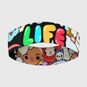Повязка на голову 3D с принтом Toca Life персонажи из игры в Кировске,  |  | toca boca | toca life | детская игра | игра | лого | логотип | персонажи | прикоснуться ко рту | тока бока