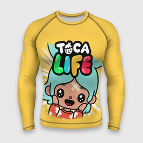 Мужской рашгард 3D с принтом Toca Boca game  Тока Бока персонаж Рита ,  |  | toca boca | детская игра | игра | лого | логотип | персонажи | прикоснуться ко рту | рита | тока бока