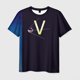 Мужская футболка 3D с принтом Спутник V в Тюмени, 100% полиэфир | прямой крой, круглый вырез горловины, длина до линии бедер | anticovid | covid 19 | вакцина | спутник v | спутник ви