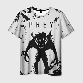 Мужская футболка 3D с принтом Prey Монстр в Петрозаводске, 100% полиэфир | прямой крой, круглый вырез горловины, длина до линии бедер | prey | добыча | жертва | игра прей | прей | шутер
