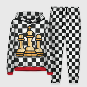 Мужской костюм 3D (с толстовкой) с принтом ChessKing Abstraction в Тюмени,  |  | chess | king | queen | texture | абстракция | геометрия | доска | клетка | королева | паттерн | текстура | фигуры | ход королевы | шахматы