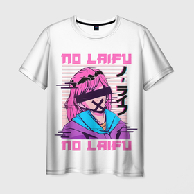 Мужская футболка 3D с принтом NO LAIFU NO LAIFU , 100% полиэфир | прямой крой, круглый вырез горловины, длина до линии бедер | ahegao | anime | kawai | kowai | manga | oppai | otaku | sempai | senpai | sugoi | waifu | yandere | аниме | ахегао | вайфу | ковай | манга | отаку | семпай | сенпай | тренд